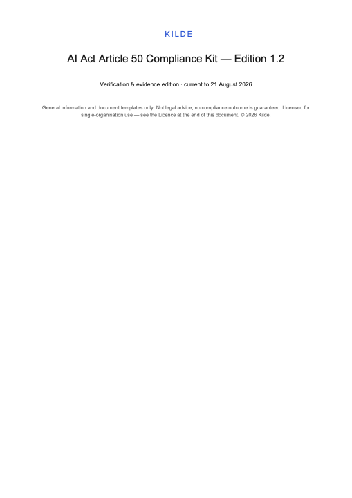 Kit cover page