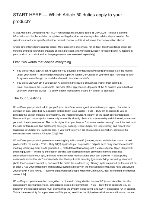 AI Act Article 50 Kit — page 2
