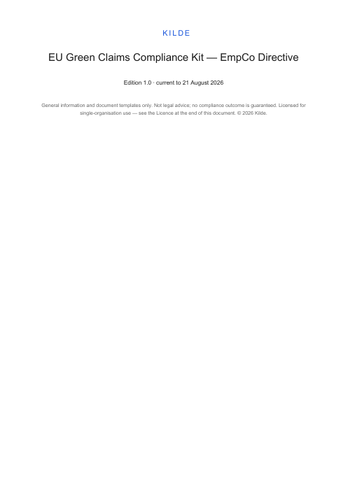 EU Green Claims Compliance Kit — page 1