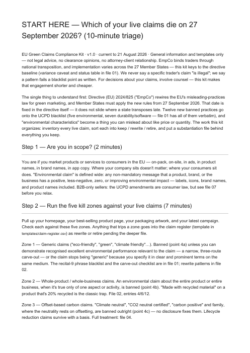 EU Green Claims Compliance Kit — page 2
